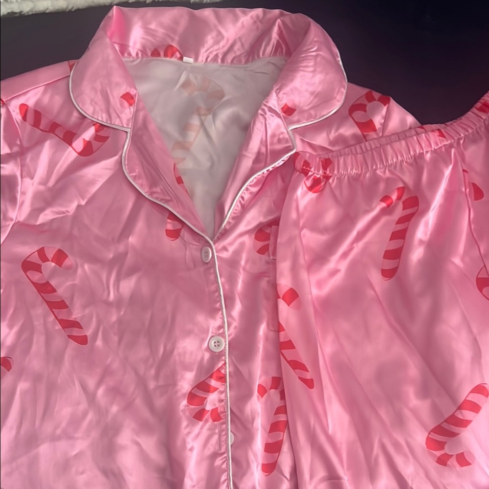 Pink Candy Cane Pajama Set